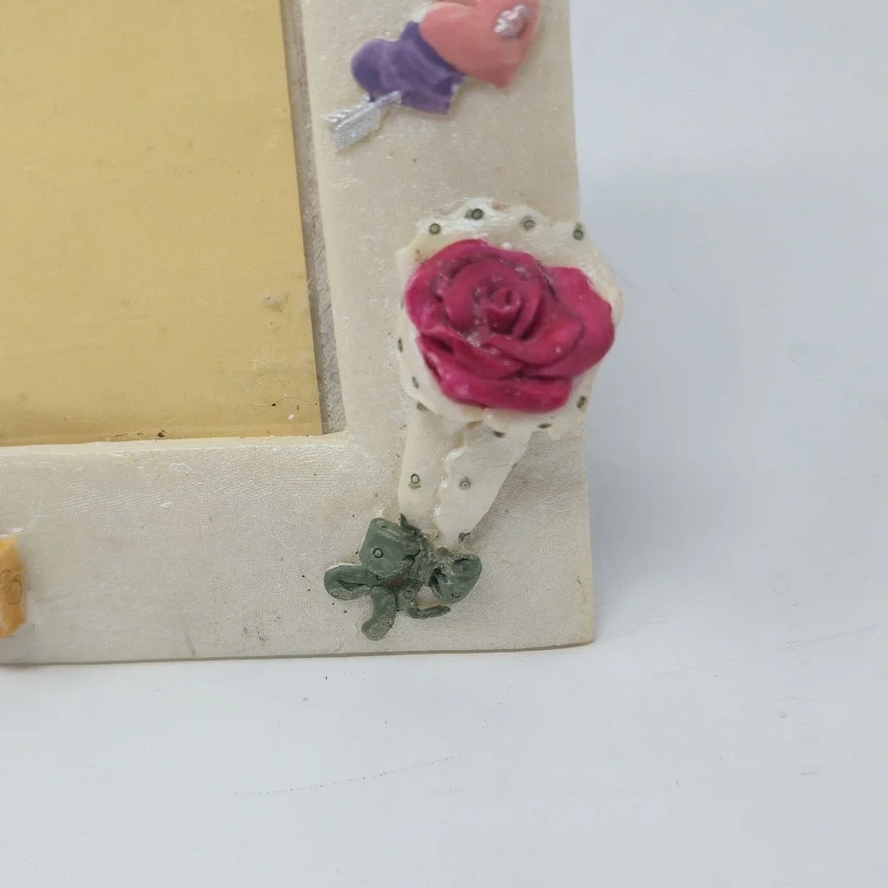 African American Bride Groom Picture Frame 5x7 Vintage Resin Wedding Decor 3D